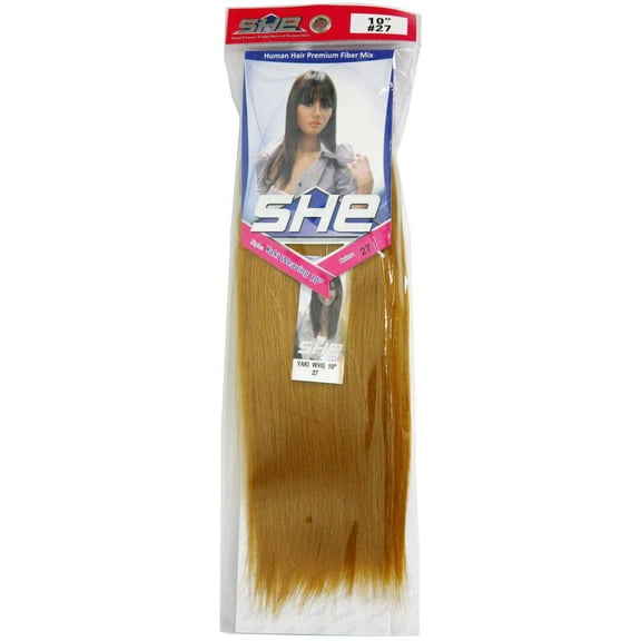SHe Natural Human Hair Yaki Weaving 10 Inch Color 27