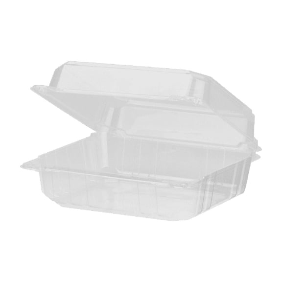 [250 ct] Karat Earth 8"x8" Hinged Containers, Plant-Based PLA, Eco-Friendly, Clear