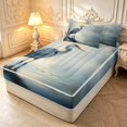 thumbnail image 2 of Erosebridal Vintage Heron Bird Zipper Full Size Comforter Sets with Fitted Sheet and 2 Pillowcases,Rustic Animals Zipper Bedding Set,Gray Blue,Black Reversible,4pcs, 2 of 8