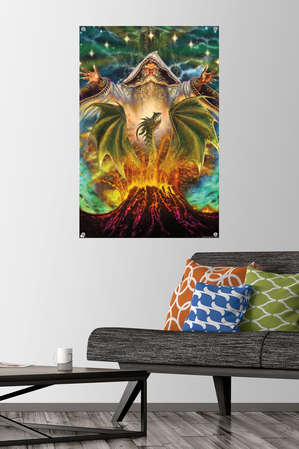 Myles Pinkney - Dragon Mountain Wall Poster with Pushpins, 22.375" x 34"