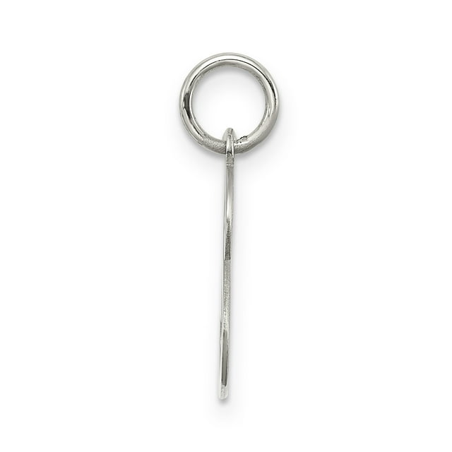 Charme Initial en Argent Sterling Rhodié QC4163S (20mm x 12 à 14mm)