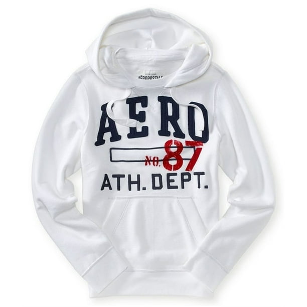 Aeropostale Hombre Aero 87 Ath. Dept. Sudadera con capucha blanca mediana Aeropostale Sudadera Bodega Aurrera en linea