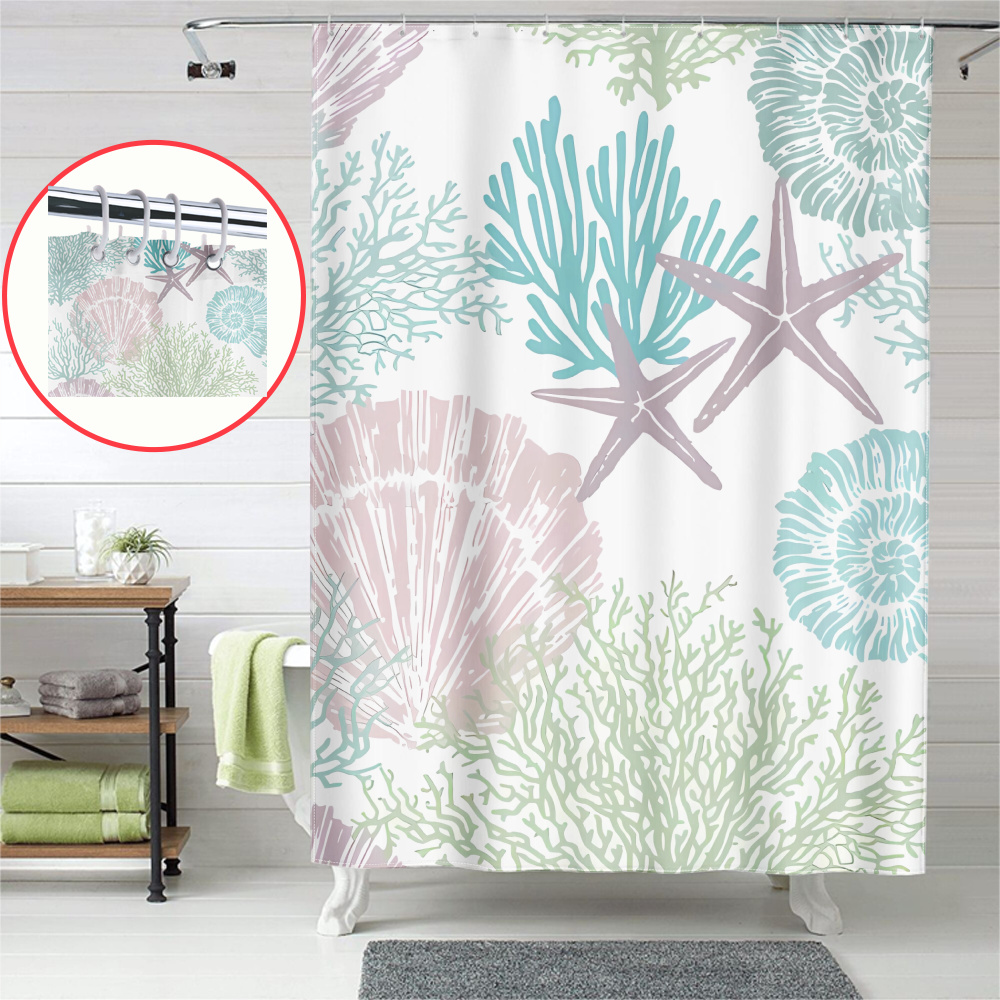 World Oceans Day Themed Shower Curtain,Shower Curtain Cloth Waterproof