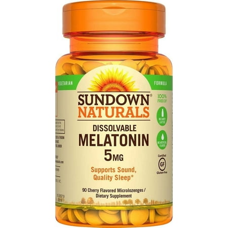 Sundown Naturals Melatonin Drug-Free Sound & Sleep Aid Cherry Flavor, 90 Ct
