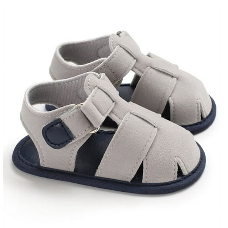Laurenza's Baby Boys Soft-Sole Grey Summer Sandals Size 1 0-6M