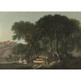thumbnail image 2 of Nathaniel Dance Holland 18x14 Gold Ornate Wood Frame and Double Matted Museum Art Print Titled - View Near Rome, 2 of 4
