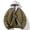 Khaki Hooded Bomber Jacket for Men, variant on Mens Hooded Bomber Jacket Fashion 2025 Trendy Classic Solid Coat Crew Neck Jacket Loose Fit Design Casual Workout Long Sleeve Clothes Red XXXL