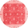 thumbnail image 1 of Ahgly Company Indoor Round Oriental Red Traditional Area Rugs, 7' Round, 1 of 4