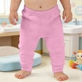 thumbnail image 2 of CPNG Unisex Soft Baby Boys Girls Pants Newborns Toddlers Pure Cotton Lightweight Elastic High Waist Solid Color Pants(Pink,3-6 Months), 2 of 4