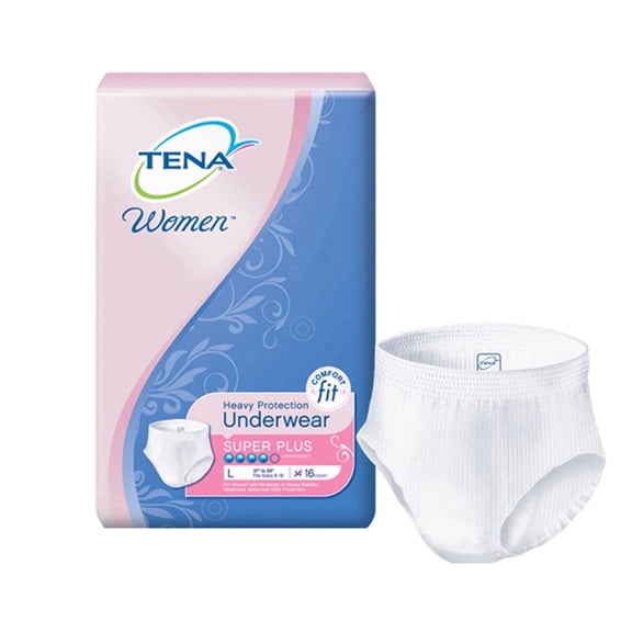 TENA Women Protective Underwear, Super Plus Absorbency, Large, Case/64