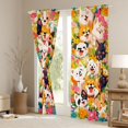 thumbnail image 3 of Manfei Kawaii Pet Dogs Black Out Curtains,Color Cartoon Flowers Curtains Pack of 2 (42x63 Each),Cute Daisy Blossom Bedroom Curtains For Girls Boys,Microfiber Bedroom Decor, 3 of 6