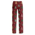 thumbnail image 3 of Women's Casual Fashion Christmas Pajama Pants, Long Sleepwear Trousers for Sports and Home Use, Comfortable and Soft Material for Nightwear and Lounging,Vermilion,M, 3 of 6