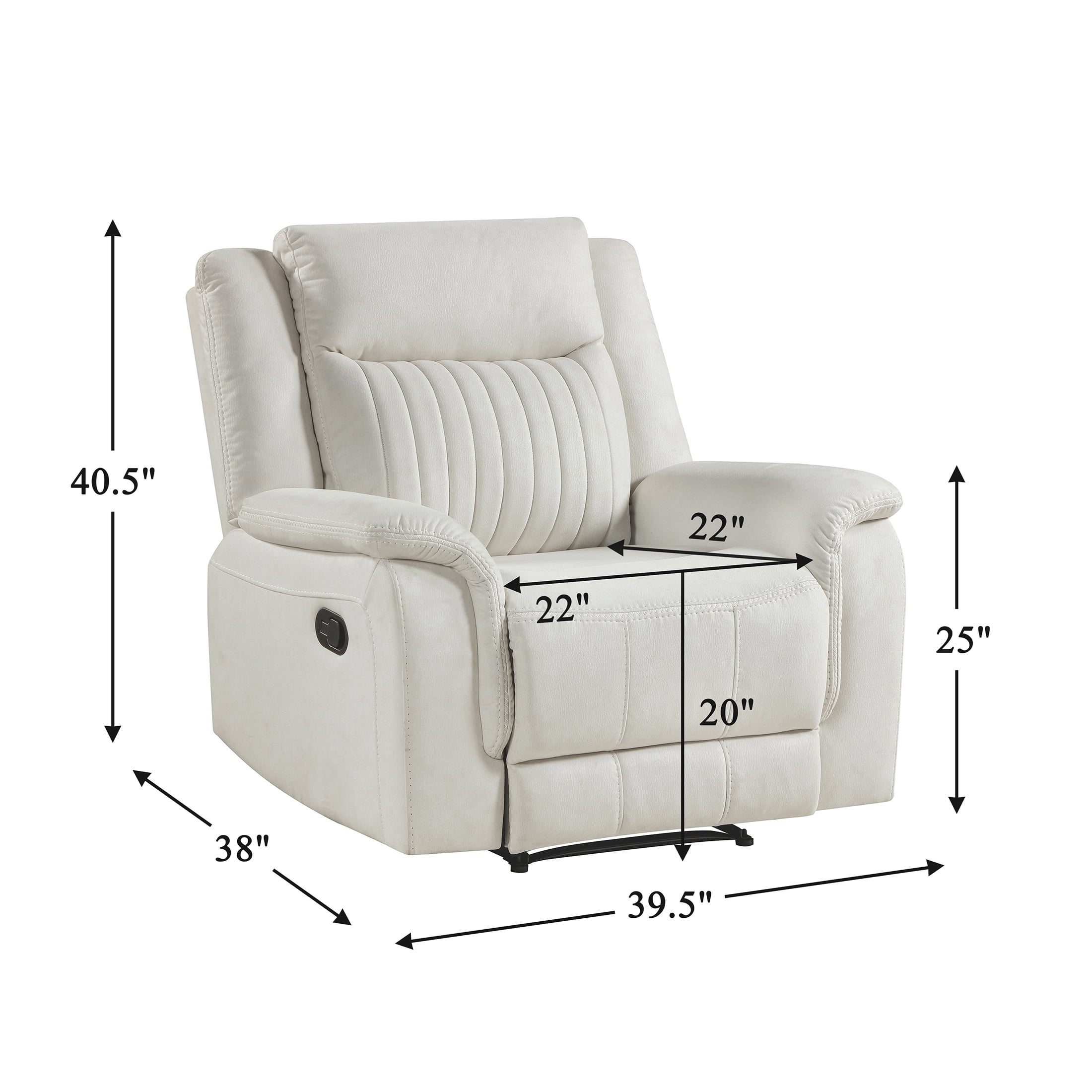 OakvillePark Virelle Microfiber Manual Reclining Chair, Beige
