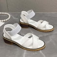 thumbnail image 3 of Womens Sandles Oofos Women Women's Fashion Casual Versatile Buckle Strap Foot Breathable Vacation Summer Fashion Trend Thick Heel Beach Sandals White, 3 of 5