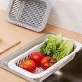 thumbnail image 1 of Escurridor de platos ajustable LIUYMXG cesta de Plástico para frutas y verduras Blanco 18,3 x 15 x 6,2 cm, 1 of 3