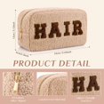 thumbnail image 3 of Bolsa de maquillaje Paterr Chenille Letter Preppy Patches de felpa, 3 of 7