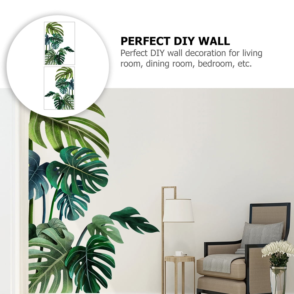 Frcolor Wall Leaf Sticker Stickers Decalsplants Palm Monstera