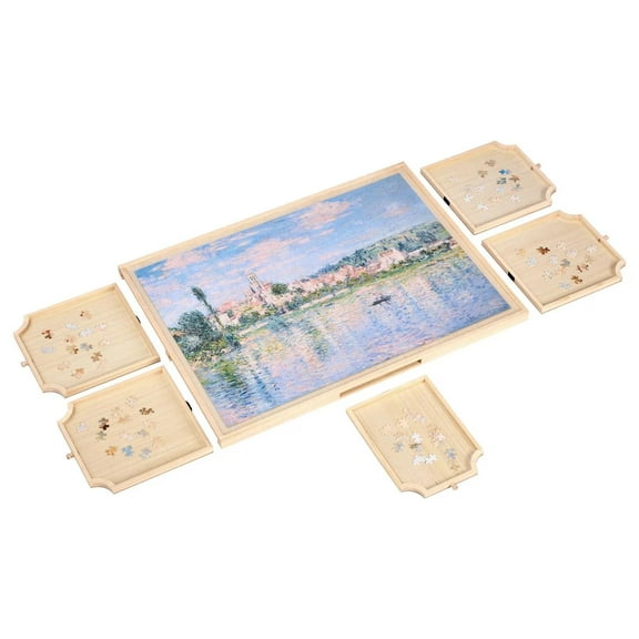 1000 Piece Puzzle Board with Drawer Cover Portable Wooden Jigsaw