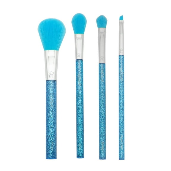 Moda Brush Neon Blue Glitter Face 4pc Makeup Brush Kit