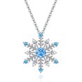 thumbnail image 1 of 1 pcs Snowflake necklace blue pendant women's chain jewelry gift, 1 of 3