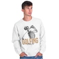 thumbnail image 4 of Funny Skeleton Golfing Til The End Men's Crewneck Sweatshirt Brisco Brands S, 4 of 6