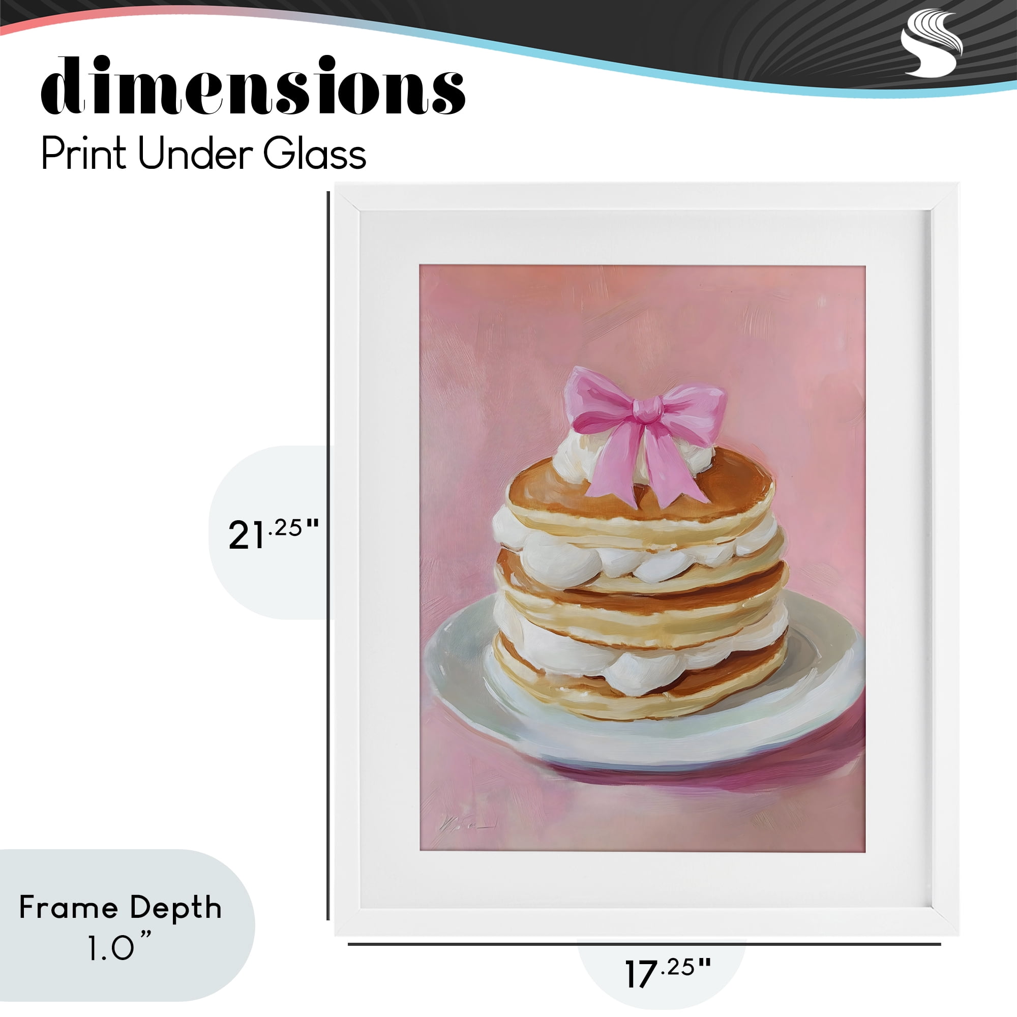 Stupell Industries Coquette Pancakes with Whipped Cream White Framed Print Under Glass, design by The Prints Vibe