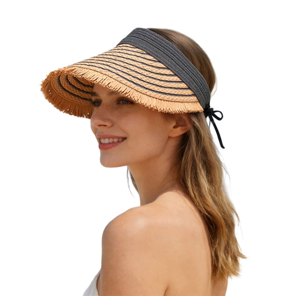 Womens Sun Hat Foldable Large Brimmed Grass Hat Sunshade Hat