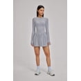 thumbnail image 4 of PISONIC Women Tennis Dress Long Sleeve Athletic Outfit with Built in Shorts Mini Golf Workout Dress with Pockets, 4 of 8