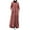 Red, variant on ZANZEA Dresses for Women Floral Back Zip-up Side Pockets Maxi Cupcake Dress