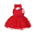 thumbnail image 5 of Zwiiyzr Newborn Toddler Baby Girl Outfits Cute Dressy Girls Princess Dresses Embroidery Lace Mesh Princess Dress Set, Red, 0-3 Months, 5 of 5