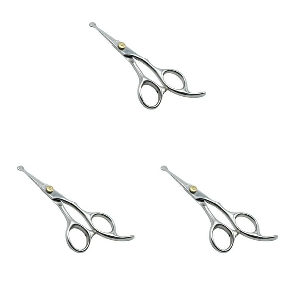 Stainless Steel Pet Grooming Scissors, Round Tip Hair Cutting Hairdressing for Nose, Ear, Face Hair for Dogs and Cats Home Salon Use