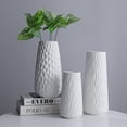 thumbnail image 4 of Jarrón artístico multiusos con flores, decoración versátil para la entrada de la mesa de noche, cerámica de alta calidad con embalaje seguro (blanco, 12,4 x 25,5 x 7,5 cm), 4 of 5