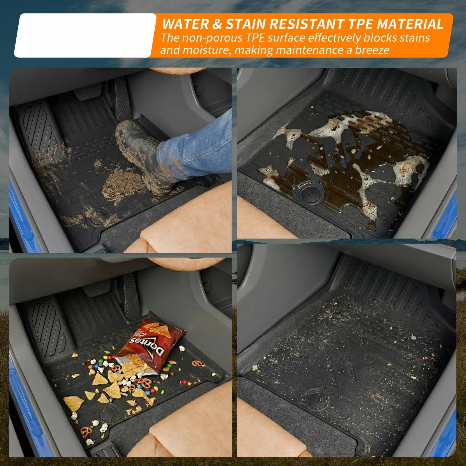 Bomely Floor Mats for 2024 2025 2026 Hyundai Santa Fe 6&7 Seats Fit Gas&Hybrid Cargo Mat
