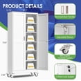 thumbnail image 3 of 75" Tall Metal Garage Storage Cabinet with Wheels and Locking Doors and Tall Rolling Steel Tool Cabinet with 5 Adjustable Shelves for Garage,Home,Office,Shop (White), 3 of 12