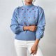 thumbnail image 2 of Gibobby SuéTer Para Mujeres Suéter de punto de colorido con cuello redondo elegante para mujer: elegante de otoño e invierno(Azul,M), 2 of 6