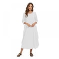 thumbnail image 5 of Women's Maxi Dresses Solid Kaftan Loose Cotton Long Dress, 5 of 6