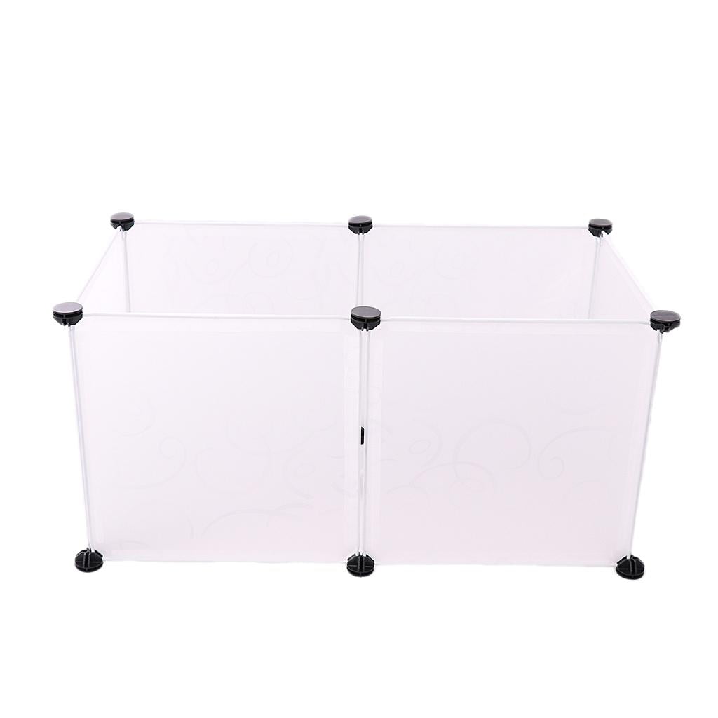 Bvdfgk 6 Panel Dog Cage Kennel Metal/Plastic Enclosure Fence Indoor Outdoor 2 White