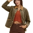 thumbnail image 3 of Women's Colorblock Quilted Jacket - Stylish Long Sleeve Coat w/Pockets, 3 of 8