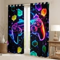thumbnail image 2 of Manfei Colorful Gamepad Black Out Curtains,Game Console Curtains Pack of 2 (42x63 Each),Multicolor Geometric Hexagon Bedroom Curtains For Men Women,Breathable Home Decor, 2 of 6