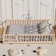 thumbnail image 3 of Full Floor Bed Frame, Montessori Floor Bed with Fence and Wood Slats, Natural, 3 of 7