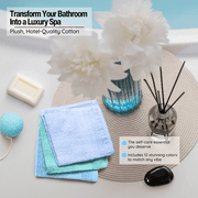 Living Fashions Luxurious Washcloths - Set of 12 - Size 13 x 13 - Absorbent and Soft Cotton Wash Cloth for Body and Face