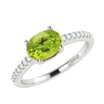 thumbnail image 2 of Sterling Silver with Natural Peridot and White Topaz Solitaire Ring, 2 of 3