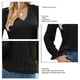 thumbnail image 5 of Blusa de encaje para mujer Fibra de poliéster Cuello en V Color puro Manga larga Otoño Invierno Costura de encaje hueco Tops para mujer Camisas Negro L, 5 of 5