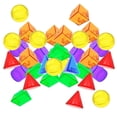 thumbnail image 2 of 100 bloques geométricos sólidos con formas geométricas para niños. Desarrolla tus habilidades geométricas desde temprana edad. Bloques translúcidos 3D, 2 of 8