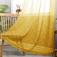 thumbnail image 2 of JIUZHEN Damask Ombre Sheer Curtains for Living Room - Faux Linen Gradient Grommet Voile Curtains for Girls Room Bedroom, 2 Window Curtain Panels, 52 x 84 inches Long， Yellow, 2 of 7