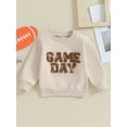 thumbnail image 2 of Wassery Toddler Girls Boys Sweatshirts Letter Embroidery Crew Neck Long Sleeve Toddler Pullovers Tops 6M 12M 18M 24M 3T Baby Boys Girls Fall Winter Casual Clothes, 2 of 9