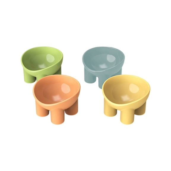 Cat Bowls, 4 Pcs Elevated Raised Removable Cats Bowl, Tilted Kitten Food and Water Bowl Set, Pet Feeder for Cats and Small Dogs Multicolor