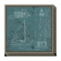 Amanti Art Coastal Blueprint III Framed Canvas Wall Art