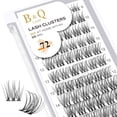 thumbnail image 1 of Lash Clusters Extensiones de pestañas DIY 72 grupos de pestañas CD Curl B&Q LASH Mega Volumen Pestañas individuales Extensiones de grupos de pestañas Wispy Lashes Cluster DIY en casa (NM-D-8-16MIX), 1 of 4