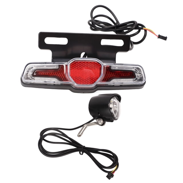 Electric Bike Light Set, Premium LED Heat Resistant Electric Bike Front Rear Light Set Multifunction Switch For Electric Bike